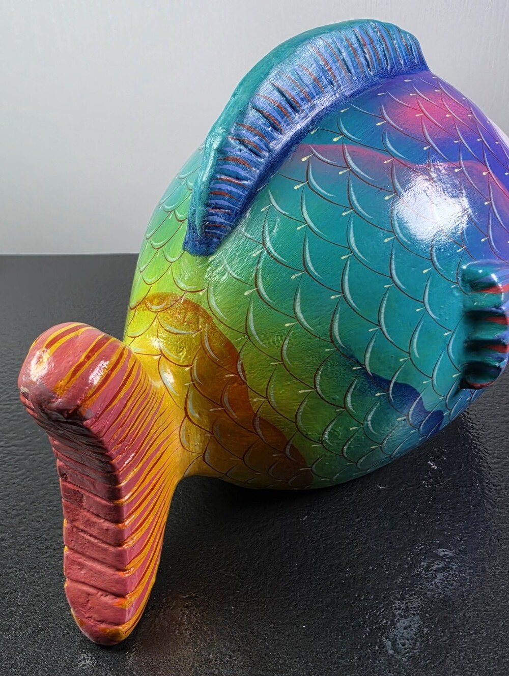 Vintage Folk Art Fish By A. Mendoza - Picture 5 of 14